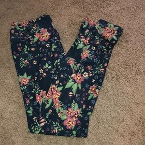 LuLaRoe Floral Blue Leggings